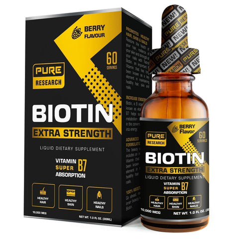 Extra Strength 10000mcg Biotin Liquid Drops, 60 Servings