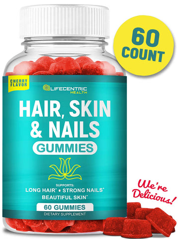 Hair Skin and Nails Gummies with High Potency Biotin 5000mcg
